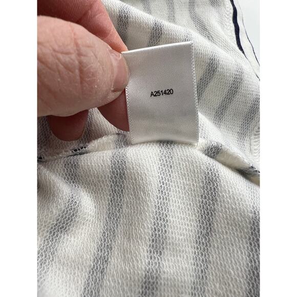 Denim & Co. Blazer Jacket Womens X-Large Navy Stripe French Terry Nautical QVC - Picture 7 of 9